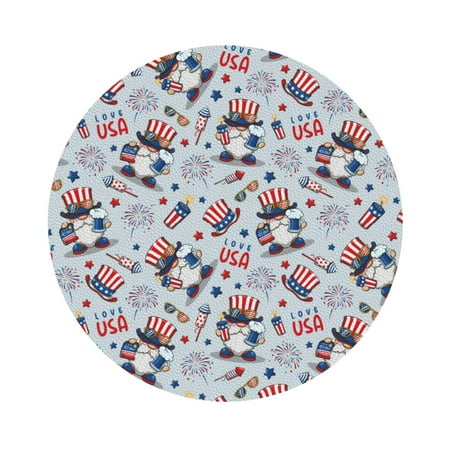 

Salouo I Love USA Print Round Coaster Drink Coasters Leather Bar Beer Beverage Coasters for Drinks Set of 4 for Tabletop Protection Coffee Table Decor