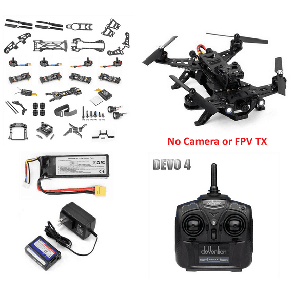 HobbyFlip Walkera Runner 250 Size Build Yourself Racing Quadcopter Devo 4 Compatible with Walkera Runner 250 DIY