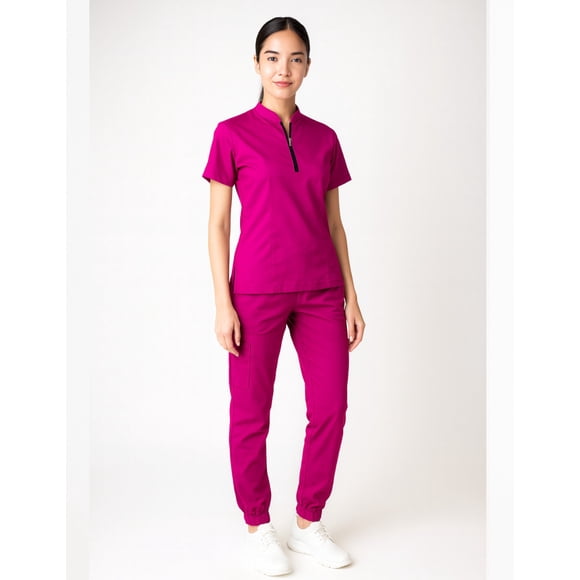 Scrubs Médicos Mujer | Uniformes para Doctoras y Enfermeras M13 MAGENTA MED