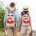thumbnail image 4 of Bingfone Watermelon Gnome Print Canvas College Laptop Backpack, Large Capacity Lightweight College Bookbag Casual Daypack-Small, 4 of 5