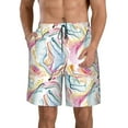 thumbnail image 2 of Uemuo Abstract Marble Texture Pattern Men's Swim Trunks Hawaiian Beach Bathing Suit Swimsuits Beach Quick-Dry Shorts with Pockets-X-Large, 2 of 9