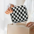 thumbnail image 2 of Mini Makeup Bag for Purse, Checkered Cosmetic Bag Zipper Cute Make Up Pouch Travel Toiletry Bag Makeup Storage Bag Organizer for Women Girls, Black, 2 of 6
