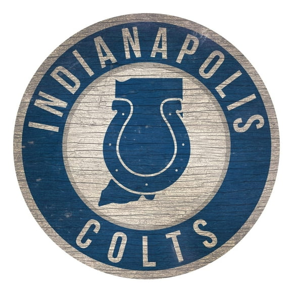 Fan Creations Indianapolis Colts Wood Sign 12 Inch Round State Design