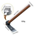 thumbnail image 3 of Mupvlun Garden Hoe – Action Hoe with Long Handle, Handheld Tool for Soil Loosening, Weeding & Nail Removal, Steel & Wood Construction (6.3''x2.95''x15.75'') C, 3 of 5