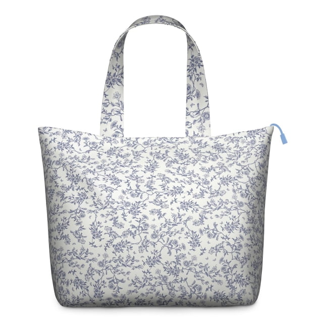 Romantic Rose Peony Pattern Weekender Bag Boho Floral Print Travel Tote, Lightweight, , Multiple Pockets, for Women