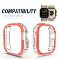 thumbnail image 3 of Compatible for Apple Watch Case 44mm Series 6/5/4/SE, Crystal Shockproof Ultra-Thin Hard PC Bumper Case All-Around Edge Protective Cover Frame[NO Screen Protector] for iWatch Accessories,Orange, 3 of 6