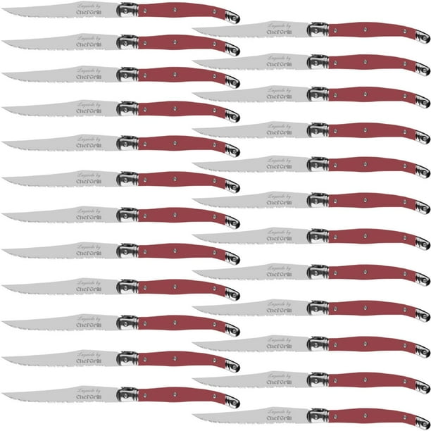 Cuchillos Laguiole AltoTemple LaguioleCherry 24 pzas 23 cm Cereza Acero Inoxidable Cuchillo para carne.