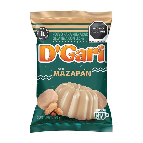 Polvo para preparar gelatina D' Gari de leche sabor mazapán 120 g