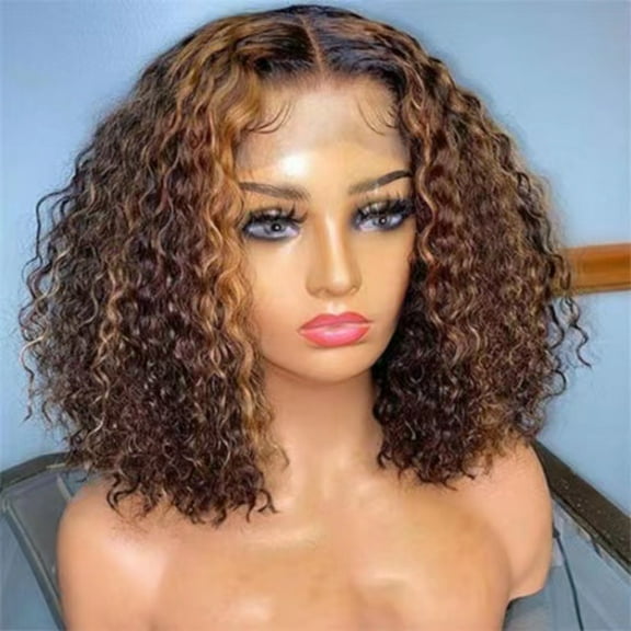 Deep Wave Lace Front Wig, Human Hair, 180 Density, HD Full Lace Front Wig, Curly Human Hair Wig with Baby Hair for Women