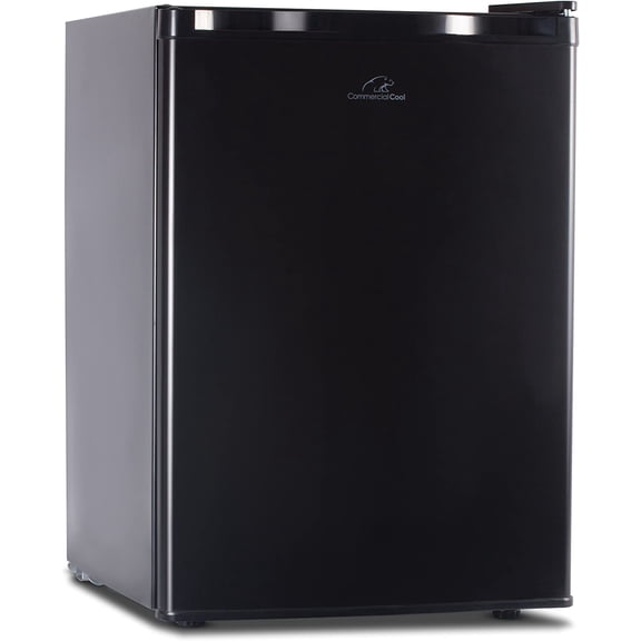 Commercial Cool Compact Single Door Refrigerator and Freezer, 2.6 Cu. Ft. Mini Fridge, Black