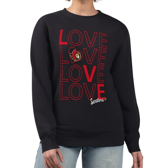 Women's G-III 4Her by Carl Banks  Black Ottawa Senators Lots Of Love Team Logo Graphic Pullover Sweatshirt