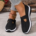 thumbnail image 2 of Rokment Womens Orthopedic Platform Wedge Slip on Walking Shoes Comfortable Breathable Mesh Memory Foam Arch Support Non Slip Nursing Work Sneakers Tennis Loafers Black Size 7.5, 2 of 5