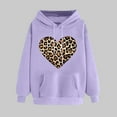 thumbnail image 2 of VBTAPA Love Heart Hooded Sweatshirts for Women Valentines Day Print Long Sleeve Drawstring Pullover Hoodie with Kangaroo Pocket Purple M, 2 of 6