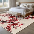 thumbnail image 4 of 5'x7' Area Rugs for Living Room Bedroom, Red Flowers Washable Rug Carpet Runner Indoor Outdoor, Chinese Plum Blossoms Traditional Ink Painting Non Slip Floor Mats Area Rug for Kitchen, Nursery, 4 of 8