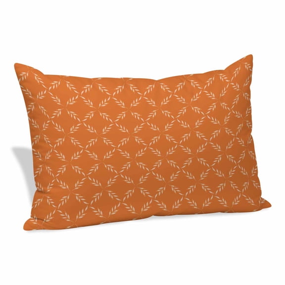 Orange Morocco Pillow Covers 16"x24", Geometric Leaf Diamond Lattice Abstract Soft Brushed Microfiber Breathable Throw Pillow Covers, Pillowcase with Zipper for Couch Sofa Bedroom Living Room