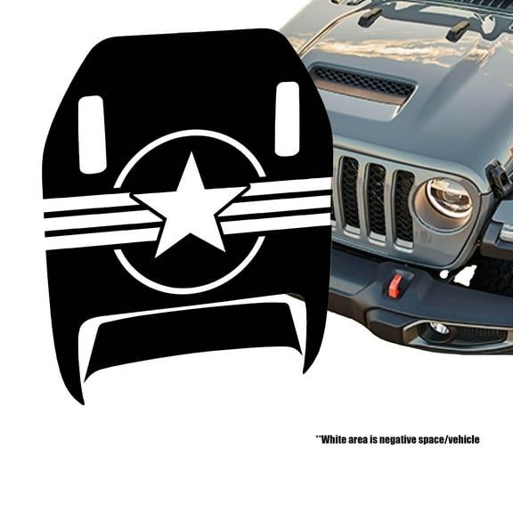 Collectible Decals US Military Roundel v2 Clawed Foot Hood Decal - Fits 2018 Wrangler JL Gladiator JT Mojave/392