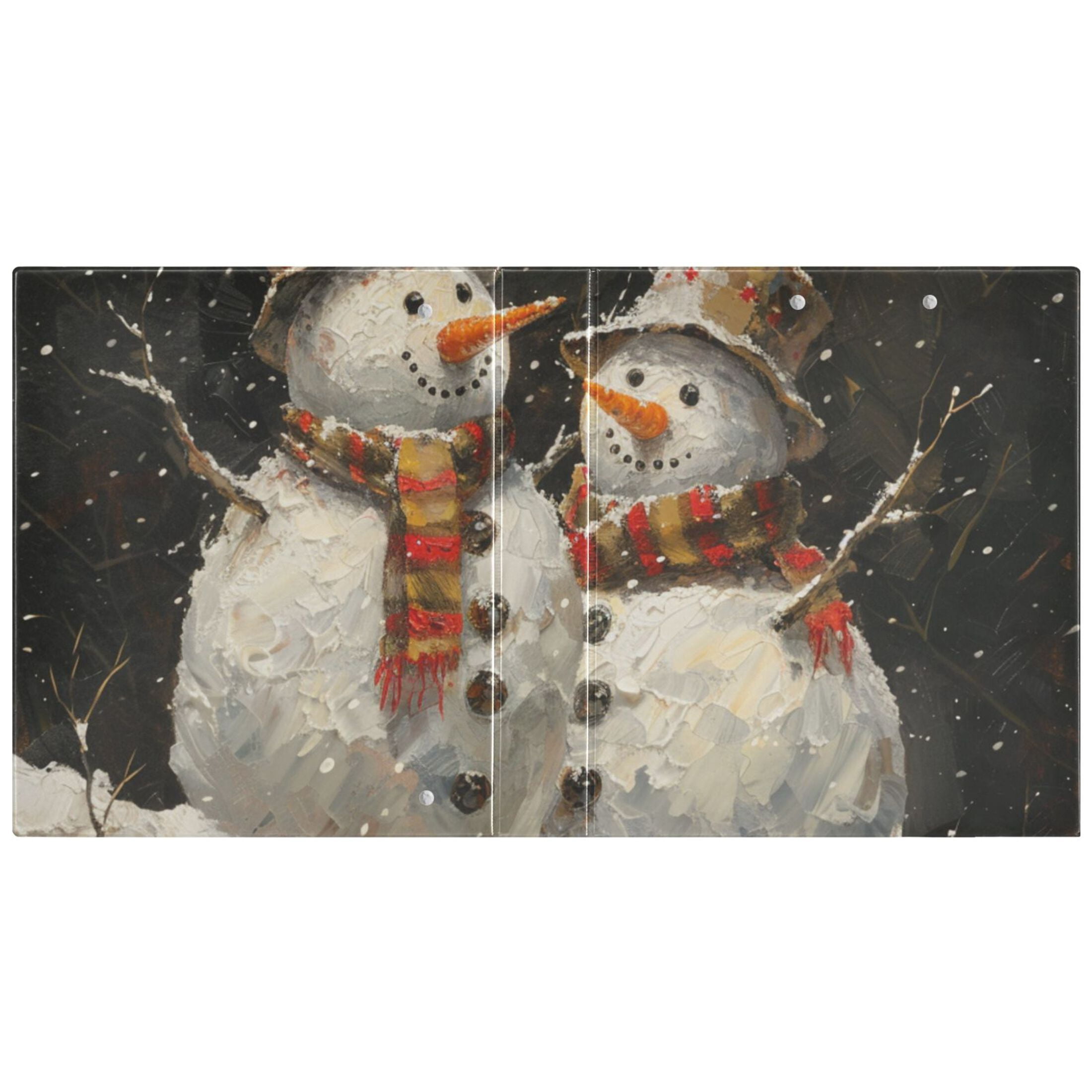 Snowmans 3 Ring Binders 1.5 inch Hardcover File Folders with Interior Pockets A4 Size Organizer for School Office Hospital