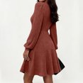 thumbnail image 7 of Lmueinov Women's Sweater Dress V-Neck Long Sleeve Ribbed Knit Mini Dress Flowy Tunic Short Dress Casual Fall Winter Swing Dress Daily Dating Outfits, 7 of 7