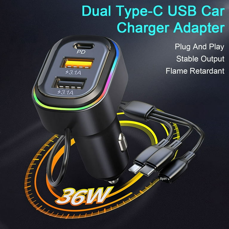 3 in 1 Retractable Car Charger – Premierity