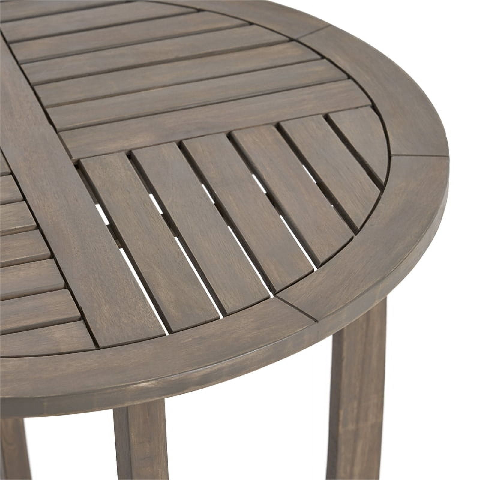Cabrera Outdoor Acacia Wood Bistro Table, Gray