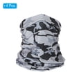 thumbnail image 3 of Uxcell Neck Gaiter, 4 Pack Breathable Cooling Face Cover Scarf for Cycling Running, Camo Light Gray, 3 of 6