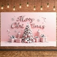 thumbnail image 4 of Pink Theme Christmas Banner Snowflake Decoration Merry Christmas Banner 3D Letter Pink Background Xmas Banner for Christmas Party Winter Celebration Holiday Decoration, 4 of 9