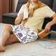 thumbnail image 5 of Balery Lavender Flowers Pantalones cortos de pijama de punto de algodón para hombre con cinturilla y bolsillos-Large, 5 of 6