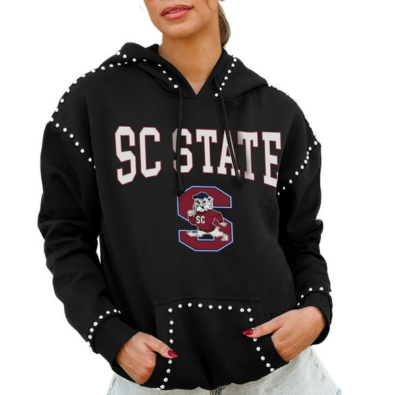 Women's Gameday Couture  Black South Carolina State Bulldogs Studded Pullover Hoodie