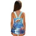 thumbnail image 2 of DISNIMO Girls One Piece Swimsuits Sea Turtle Print Kids Sleeveless Bathing Suit Hawaiian Swimwear with Skirt Quick Dry Swim Dress 3-13 Years, 2 of 8