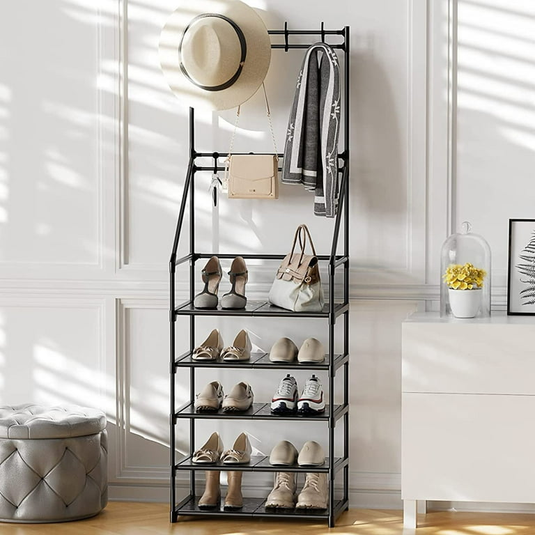 Winado 9 Tier Black Fabric Shoe Rack - Lightweight, Sturdy, and