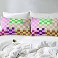 thumbnail image 4 of Erosebridal Gradient Grid Bed Sheets Set Full Size,Checkered Buffalo Bedding Full Size,Geometry Room Decorative,Breathable,4pcs, 4 of 7