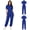 Blue, variant on Coveralls for Women Oil-resistant Medical Nursing Uniform Short Sleeve Unitard Mechanic Jumpsuit Black XXL