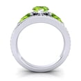 thumbnail image 4 of 2.00 Ct Pear Shape Peridot Gemstone & Natural Diamond Sparkle Wedding Ring for her Solid 14K White Gold Size 6.5 by Diamond-Capitals, 4 of 8