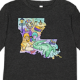 thumbnail image 4 of Inktastic Mardi Gras Louisiana Map Celebration Boys or Girls Long Sleeve Toddler T-Shirt, 4 of 5