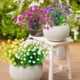 thumbnail image 6 of ZOELNIC 8 Bundles Artificial Flowers Outdoor, Plastic Faux Flowers Plants UV Resistant Greenery Plants Artificial Fake Plants Indoor Outside Home Garden Spring Summer Decor(Yellow), 6 of 6