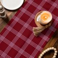 thumbnail image 4 of Red Checkered Short Table Runner 60 Inches Long, Farmhouse Buffalo Plaid Modern Cotton Linen Table Runners Dresser Scarves, Fabric Tabletop Scarf Furniture Cover for Home Dinner Party Decor 13"x60", 4 of 9