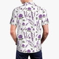thumbnail image 4 of Balery Lavender Flowers Printed Men’s Short Sleeve Polo Shirt, Midweight Men's Shirt,Golf Polo shirts -Small, 4 of 9