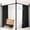 Black, variant on Room Divider Curtain Set-No Drilling Curtain Rod Set, Retractable Room Divider, Adjustable for Office Bedroom, Easy Install Beige-100 W x 84" L(Pack of 1)