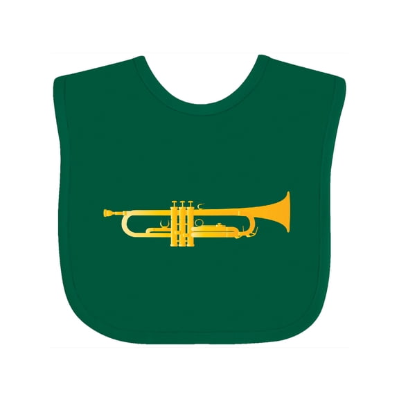 Inktastic Trumpet Gold Brass Music Instrument Boys or Girls Baby Bib