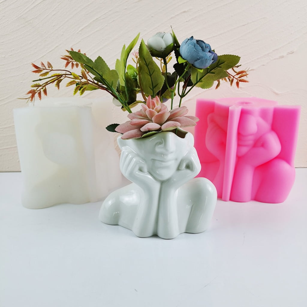 lanema Flowerpot Mold Resin Silicone Candle Mold Concrete Cements Clay Making Mould