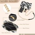 thumbnail image 3 of FORMRS Women Crossbody Purse with Chain Strap Vegan Leather Shoulder Handbag, Black and Gray Plaid Pattern, 3 of 7