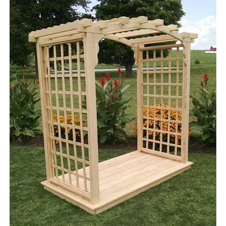 A & L Furniture Cambridge 7.5 ft. High Wood Arbor with Deck