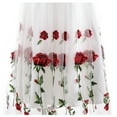 thumbnail image 5 of IBTOM CASTLE Women Vintage 1950s Embroidered Off Shoulder 3/4 Sleeves Flower Rose Wedding Cocktail Party Swing Gatsby Evening Short Gown S White - Short Sleeve, 5 of 8