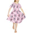 thumbnail image 2 of Yuyamidu Boston Terrier Dress for Kids Girls Short Sleeve Pleated Midi Dress Cute Swing Skater Twirl Dresses 3-4 Years Self Cultivation Playwear Casual Daily Outdoor Dress, 2 of 6