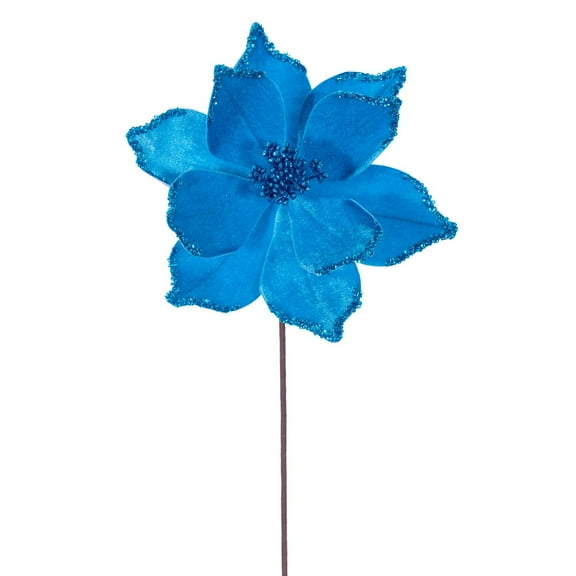 21.5" Turquoise Poinsettia 10" Flw 6/Bag