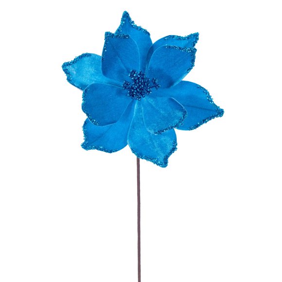 21.5" Turquoise Poinsettia 10" Flw 6/Bag