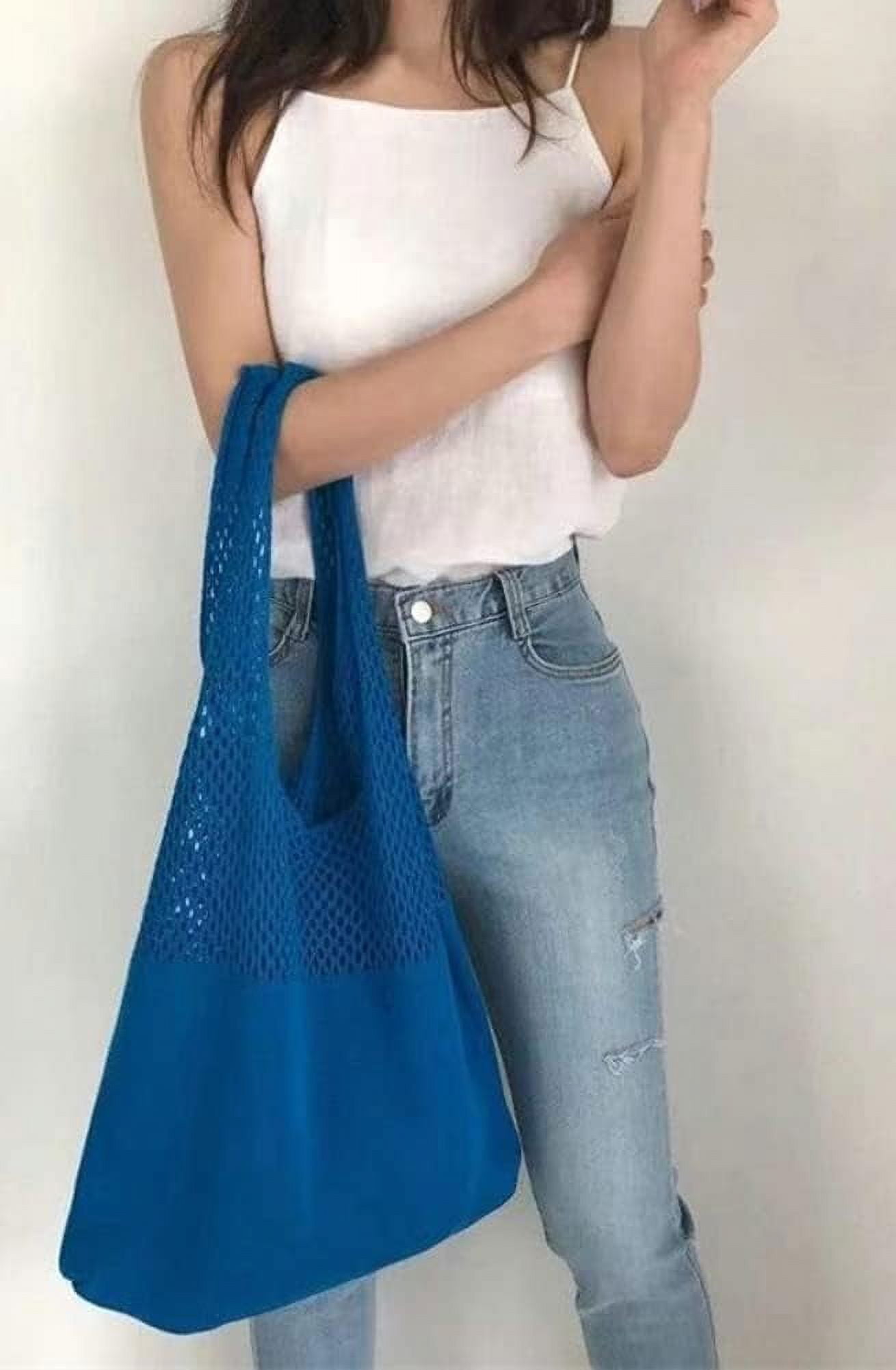 Kukuzhu Women's Handwoven Aesthetic Tote Bag Crochet Woven Hobo Bag Summer Knitted Cute Shoulder Bag Travel Shopping Grocery