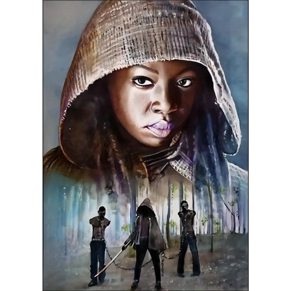 Adult DIY 5D Diamond Painting Kit, The Walking Dead Series Art Round Diamond, Full Diamond Diamond Embroidery Kit, Mosaic Cross Stitch Craft Home Wall Decoration