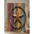 thumbnail image 4 of Retro Star Shower Curtain, Rope Old Mottled Colorful Wood Wall Abstract Waterproof Shower Curtain Set with 12 Hooks Lightweight Washable Fabric Shower Curtains for Bathroom 72x72 Inches, 4 of 6