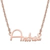 Personalized Planet Women's Rose Gold Plated Petite Script Nameplate Necklace